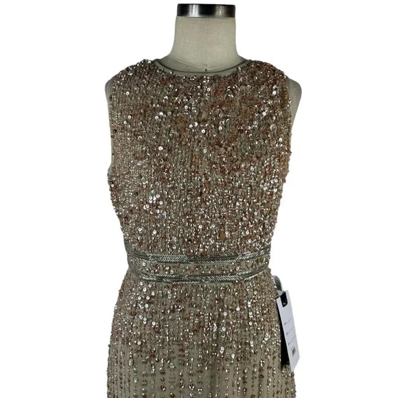 Mac Duggal Beaded Midi Dress 8 10509